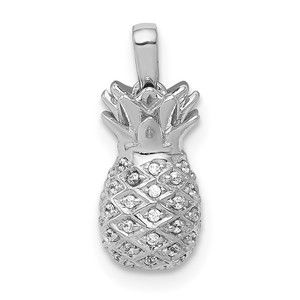 Million charms 14k White Gold Diamond Pineapple Necklace Charm Pendant